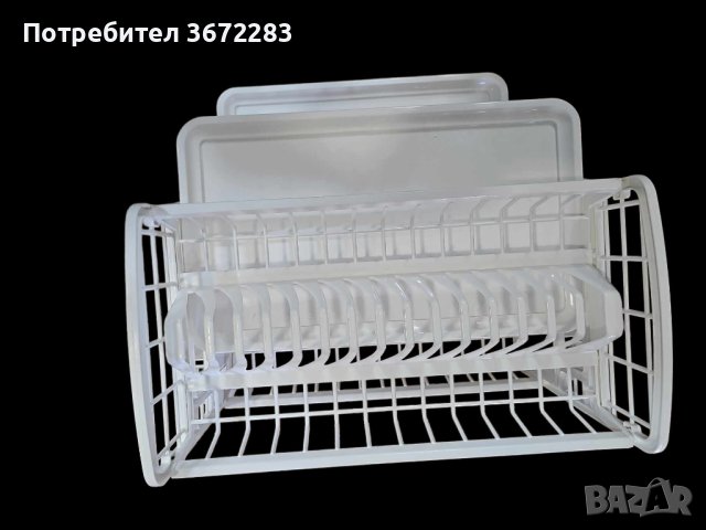 Сушилник за чинии от дебела пластмаса с две тавички, снимка 1 - Други - 43492100
