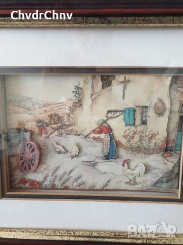 Anton Pieck 3D картина/2бр детски релефни картини/дървена рамка 30x24см, снимка 9 - Картини - 51054994