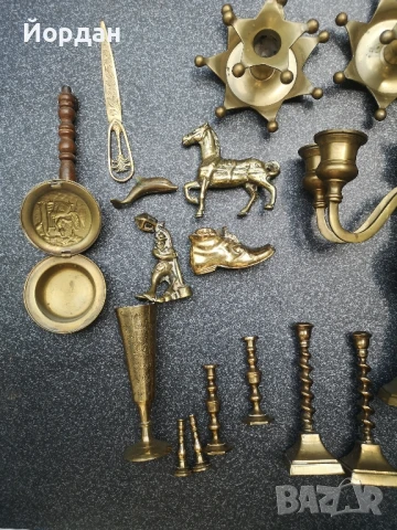 месингови фигури наргиле свещник и вази, снимка 2 - Антикварни и старинни предмети - 50675658