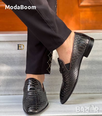 🐊 Естествена кожа уникални мъжки мокасини🐊, снимка 2 - Мокасини - 43686493