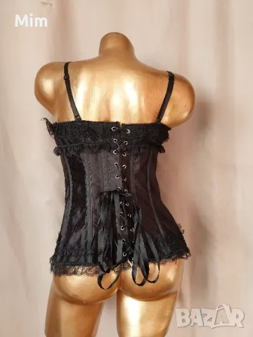 ХL Черен сатенен корсет , снимка 3 - Корсети, бюстиета, топове - 48373990