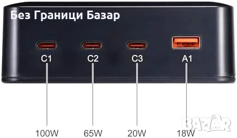 Ново Мощно 203W USB-C зарядно 4 в 1 за лаптопи, смартфони, таблети, снимка 2 - Друга електроника - 49429404