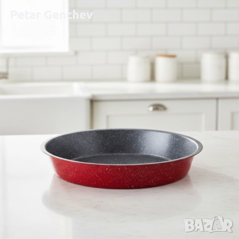 Премиум кръгла тава с мраморно покритие – идеална за сладкиши и печени ястия, снимка 6 - Съдове за готвене - 52540729