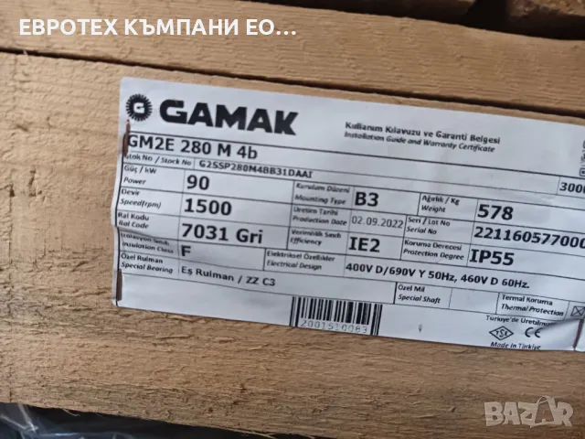 Нови ел. двигатели 90 kW, снимка 3 - Електродвигатели - 47678311