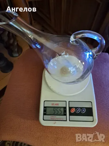 Кристален декантер за вино, 1 литър, снимка 4 - Сервизи - 48199368