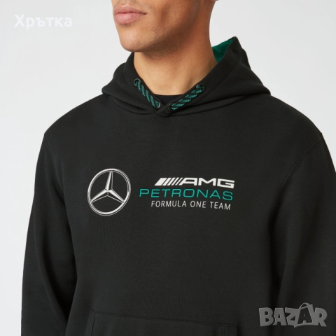 Mercedes AMG F1 Logo Hoodie - Оригинален суитшърт размер L, снимка 5 - Суичъри - 52938998