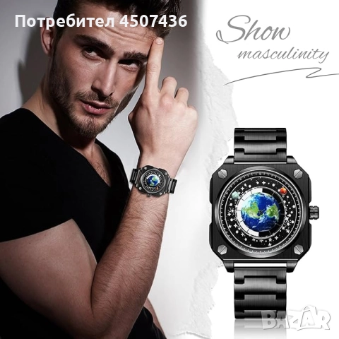 LIGE спортен кварцов часовник от неръждаема стомана със светещ квадратен дизайн, снимка 3 - Мъжки - 52798088