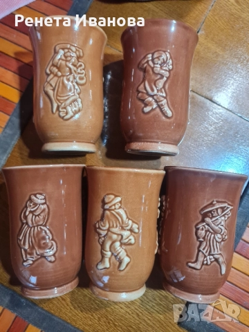 Стар керамичен сервиз за вино , снимка 7 - Антикварни и старинни предмети - 52427702