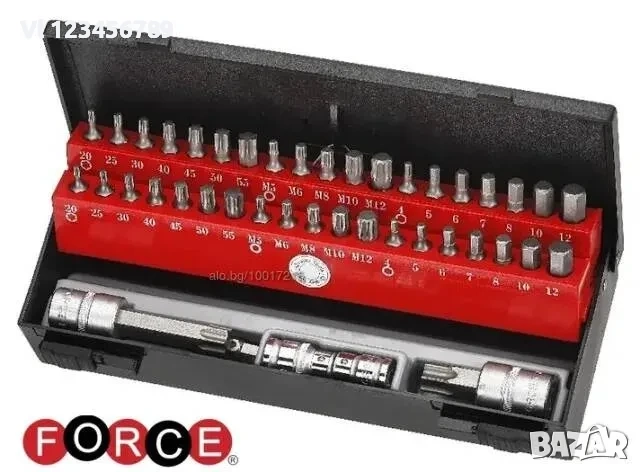 К-т накрайници TORX, M, Имбуси, 44части