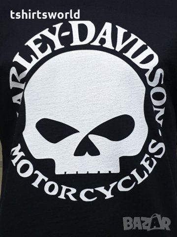 Нова мъжка тениска с дигитален печат HARLEY DAVIDSON, мотори, Череп, снимка 5 - Тениски - 34657214