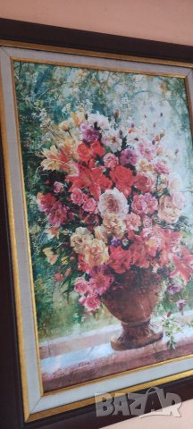 Картина в рамка Цветя във ваза , снимка 3 - Картини - 33097221