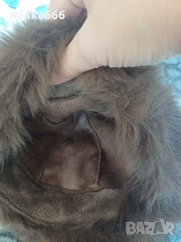 Шапка с косъм с ушички., снимка 3 - Шапки - 52007868