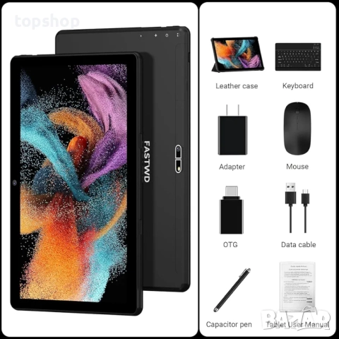 Нов таблет FASTWD 10-инчов Android 14, 36GB RAM + 128GB ROM, 5G WiFi таблет, GPS, 8000mAh..., снимка 7 - Таблети - 51982234