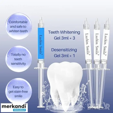 Комплект за избелване на зъби, нечувствителни комплекти за избелване на зъби с професионална 5X LED , снимка 4 - Други - 52877554