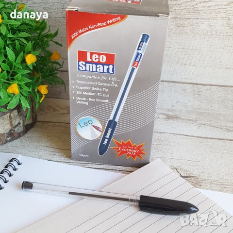 3027 Офис химикалка Leo Smart, черно мастило, 1.00mm, снимка 2 - Ученически пособия, канцеларски материали - 37863236