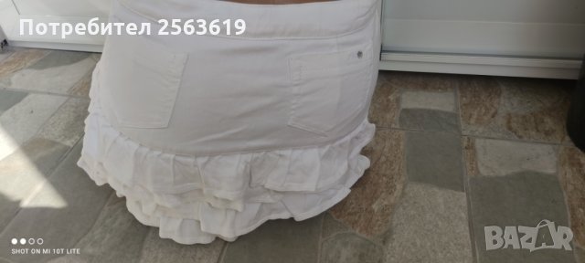 Дънкова бяла пола, снимка 2 - Поли - 33509503