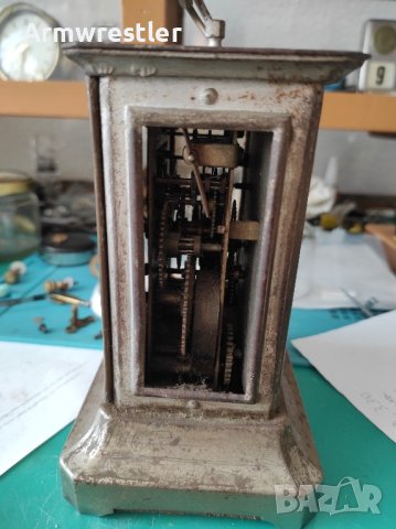 Стар Немски Настолен Часовник с Латерна, снимка 2 - Антикварни и старинни предмети - 43501097