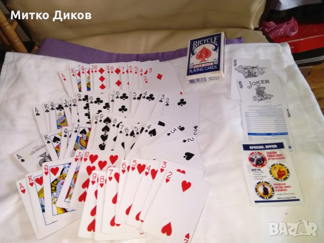 Карти за покер Бицикле -52бр-4жокера-56общо нови маде ин САЩ, снимка 1 - Карти за игра - 32331917