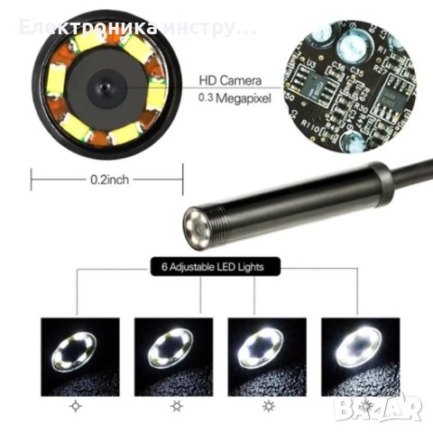 Мини ендоскопска камера 5.5 мм, USB тип C, 1.5 м, 6 светодиода, водоустойчивост, снимка 3 - Друга електроника - 43155965