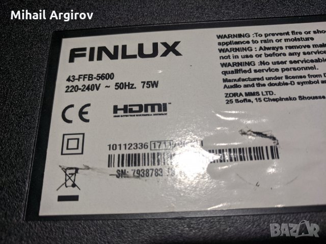 FINLUX 43-FFB-5600-17MB211-17IPS12-T430HVN01.A CTRL BD, снимка 2 - Части и Платки - 33177050