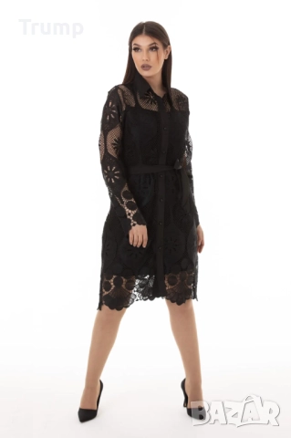 - 20 % елегантна дантела рокля в черно, снимка 4 - Рокли - 51446494