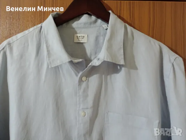 Мъжка ленена риза, снимка 3 - Ризи - 50090178