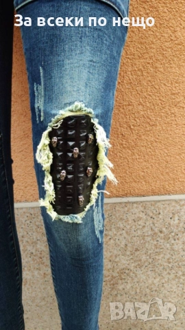 Дамски Сини Накъсани Пънк Дънки Код SV-59, снимка 5 - Дънки - 52500890
