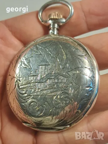 швейцарски сребърен джобен часовник Postala patent уникат, снимка 13 - Антикварни и старинни предмети - 47681558