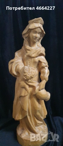 Ръчно изработена дърворезба- женска фигура ( Австрия -Германия), снимка 5 - Антикварни и старинни предмети - 53307078
