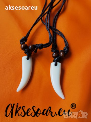 Ново колие каишка медальон с висулка бял зъб от красив материал модни бижута за подарък за Свети Вал, снимка 12 - Колиета, медальони, синджири - 38318222