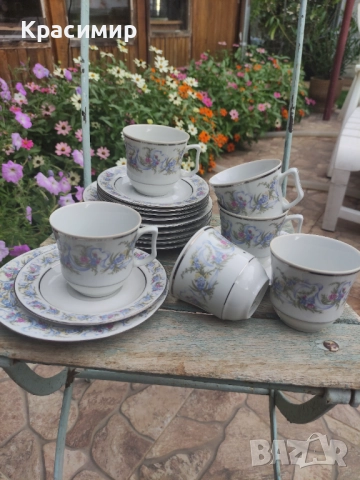 JlMenau ГДР. - двоен сет  Канта е сребрист. 10 лв./5,11€ за бр. Налични 6 бр. , снимка 2 - Чаши - 51553185