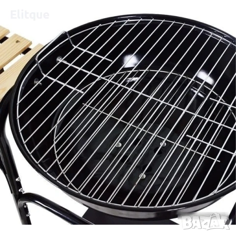 Голямо дворно барбекю 45 см. диаметър с две маси и колелца, снимка 2 - Други стоки за дома - 53191840