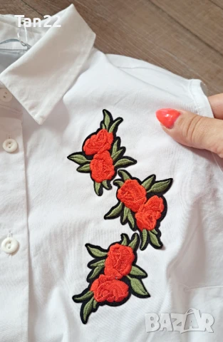 Нежна бяла  дамска риза, снимка 3 - Ризи - 51237398