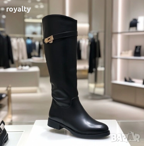 Равни ботуши - черна кожа, снимка 3 - Дамски ботуши - 53282230