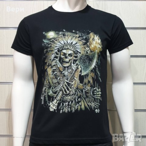 Нова мъжка тениска с дигитален печат, Викинг серия, Скелет с брадва, снимка 8 - Тениски - 29050833