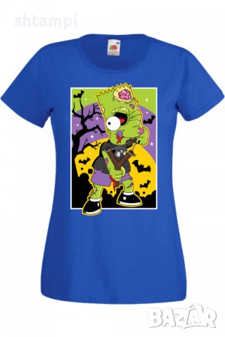 Дамска тениска The Simpsons Bart Simpson 01,Halloween,Хелоуин,Празник,Забавление,Изненада,Обичаи,, снимка 4 - Тениски - 38149407