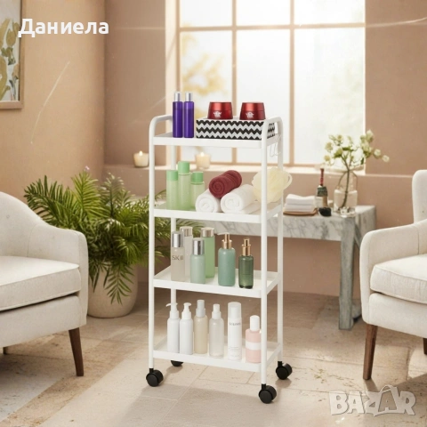 Компактна дизайнерска количка-етажерка за организиране на баня и кухня, снимка 5 - Други стоки за дома - 53256926