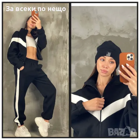 Дамски ватиран спортен комплект със шапка - 6 налични цвята Код LFS135, снимка 3 - Спортни екипи - 47685613