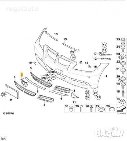 51117152791,капаче сонар сензор за средна решетка в пр.броня BMW 3,E90,91,2004-2008, снимка 2 - Части - 32810229
