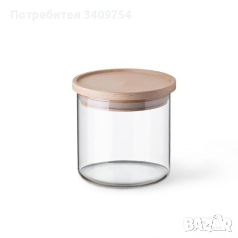 Стъклен буркан с дървена капачка, различни размери, снимка 4 - Кутии за храна - 43425182
