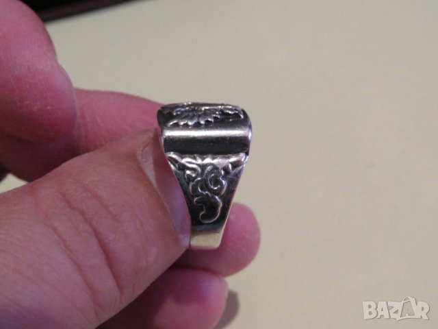 Стар мъжки сребърен царски пръстен със орел  символ на държавността - красота за ценители, снимка 3 - Пръстени - 36817009