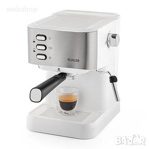 Стилна бяла кафемашина Muhler с подвижна дюза , ГАРАНЦИЯ : 24 МЕСЕЦА, снимка 1