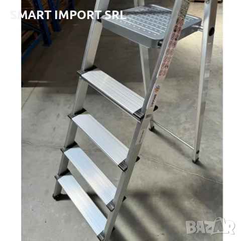 Алуминиева сгъваема KMH0105 стълба, 5 стъпала, снимка 4 - Железария - 52006574
