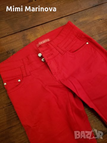Червен дънков панталон, снимка 6 - Дънки - 34691803