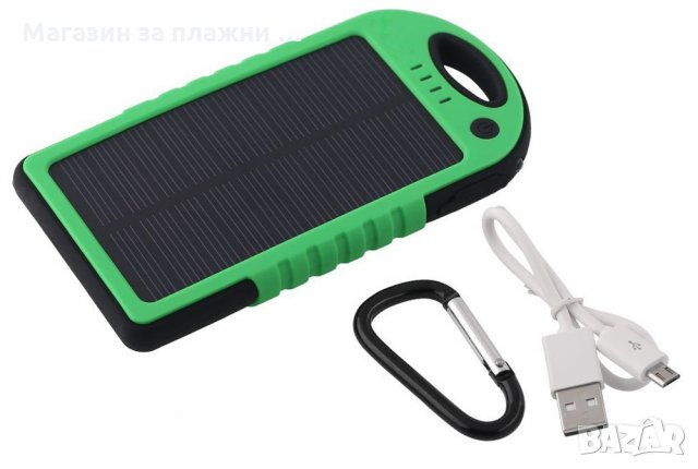 Външна батерия Amio Power Bank 20000 mAh Solar с 2 USB порта, светодиоден фенер,водоустойчива, снимка 4 - Други стоки за дома - 28462066