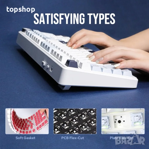 Чисто нова безжична геймърска клавиатура EPOMAKER X Aula F99 PRO с батерия 8000mAh, с възможност..., снимка 3 - Клавиатури и мишки - 51939881