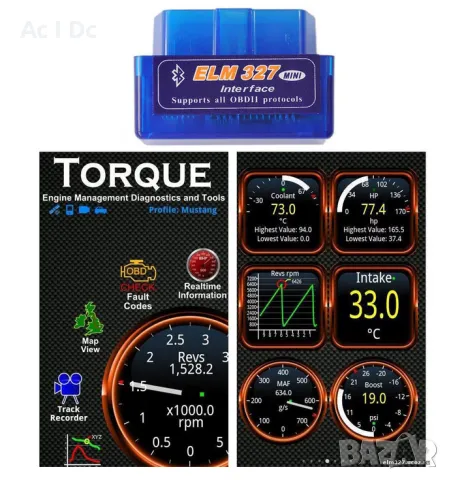 Диагностика на автомобили OBD2 Bluetooth V2.1 ELM327 чете и трие грешки, снимка 2 - Други инструменти - 49844311