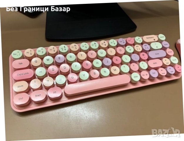 Нова Мини Клавиатура и Мишка Розова, Съвместима с Windows/Android/iOS, снимка 8 - Клавиатури и мишки - 43986023