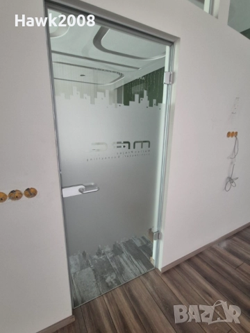 Спешно Комплект стъклена фирмена стъклена интериорна врата, снимка 5 - Интериорни врати - 51736235