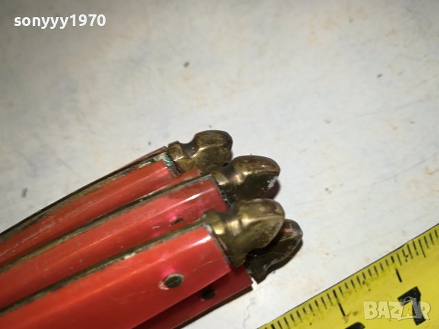 НОЖОВЕ 6БР МЕД МЕСИНГ ОТ ФРАНЦИЯ 1001241717, снимка 7 - Антикварни и старинни предмети - 43747622